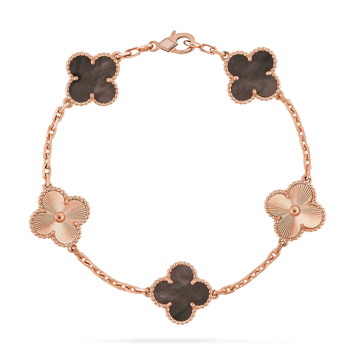 [OAKJURI Jewelry] CLOVER 5 MOTIF GRAY MOP BRACELET COLLECTION