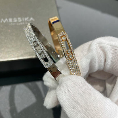 [OAKJURI Jewelry]Move Noa Rose Gold Pavé Diamond Bangle Bracelet