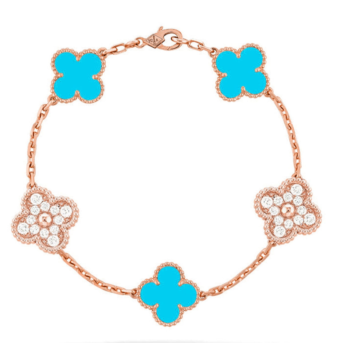 [OAKJURI Jewelry] CLOVER 5 MOTIF TURQUOISE BRACELET COLLECTION