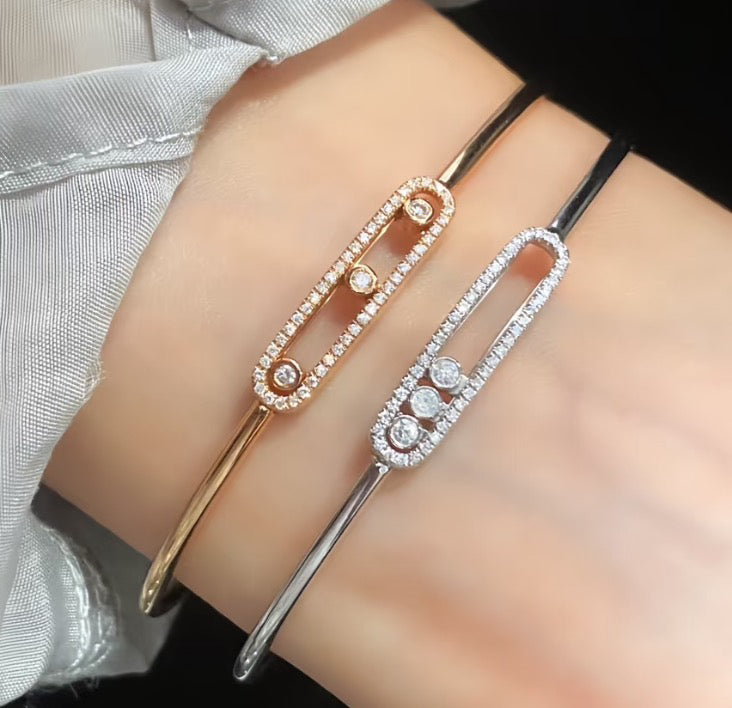 [OAKJURI Jewelry]Move Pavé Diamond Bangle Bracelet M