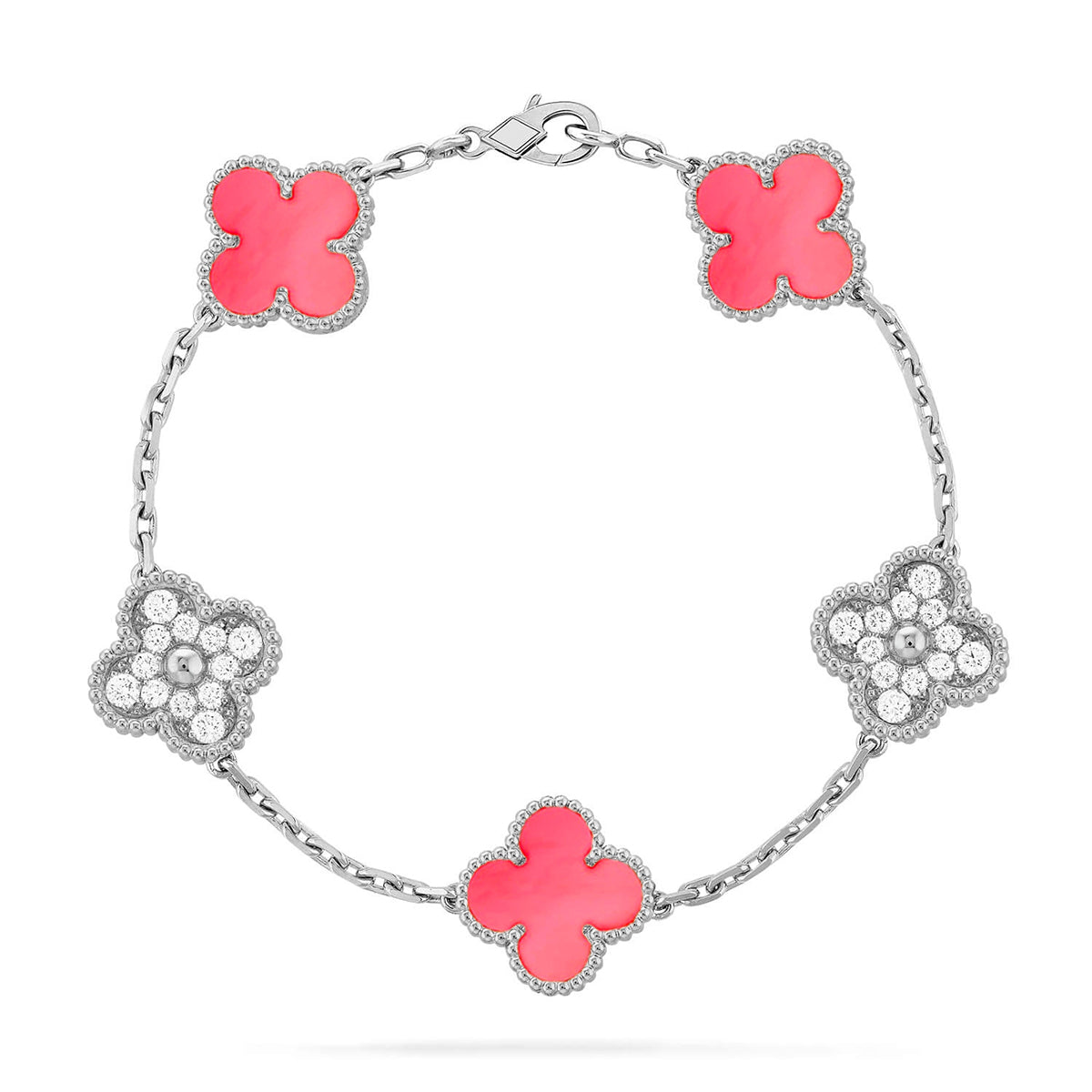 [OAKJURI Jewelry] CLOVER 5 MOTIFS  PINK MOP BRACELET COLLECTION