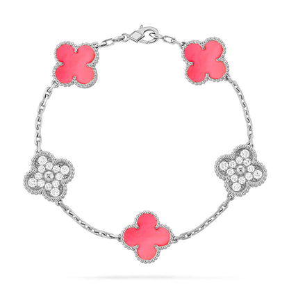 [OAKJURI Jewelry] CLOVER 5 MOTIFS  PINK MOP BRACELET COLLECTION