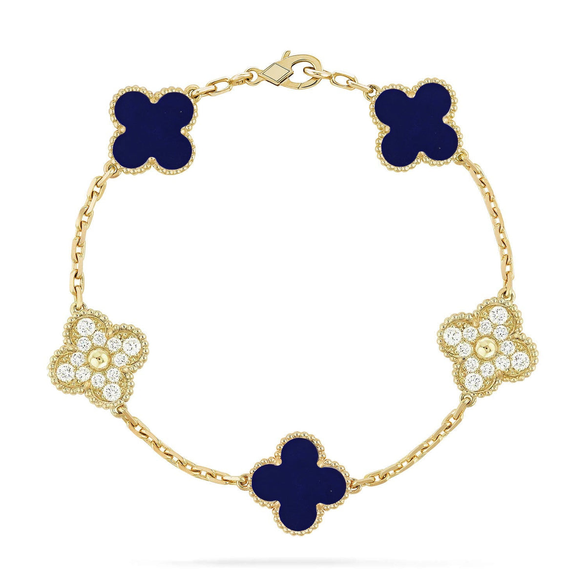 [OAKJURI Jewelry]CLOVER 5 MOTIF LAPIS LAZULI BRACELET COLLECTION