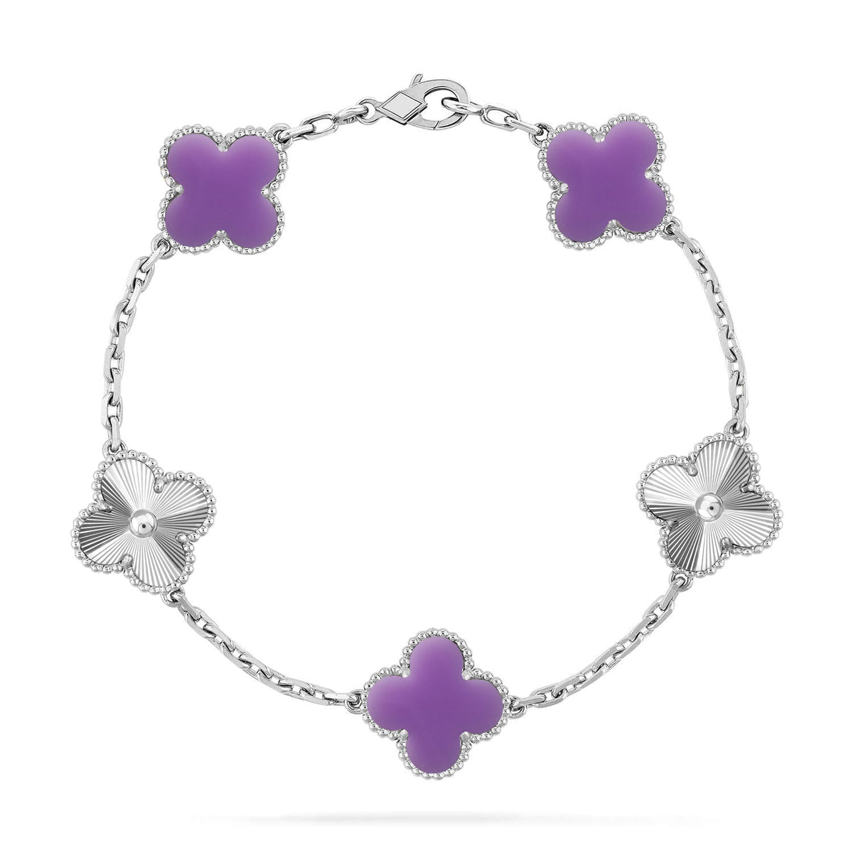 [OAKJURI Jewelry]CLOVER 5 MOTIF LIGHT PURPLE BRACELET COLLECTION