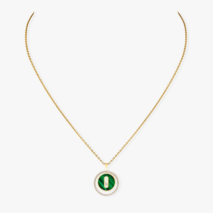 [OAKJURI Jewelry]LUCKY MOVE 1 DIAMOND MALACHITE GOLD DIAMOND NECKLACE