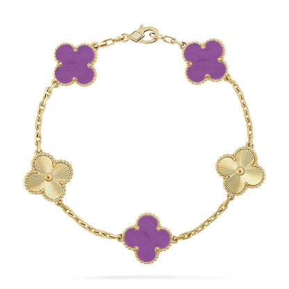 [OAKJURI Jewelry] CLOVER 5 MOTIF VIOLET BRACELET COLLECTION