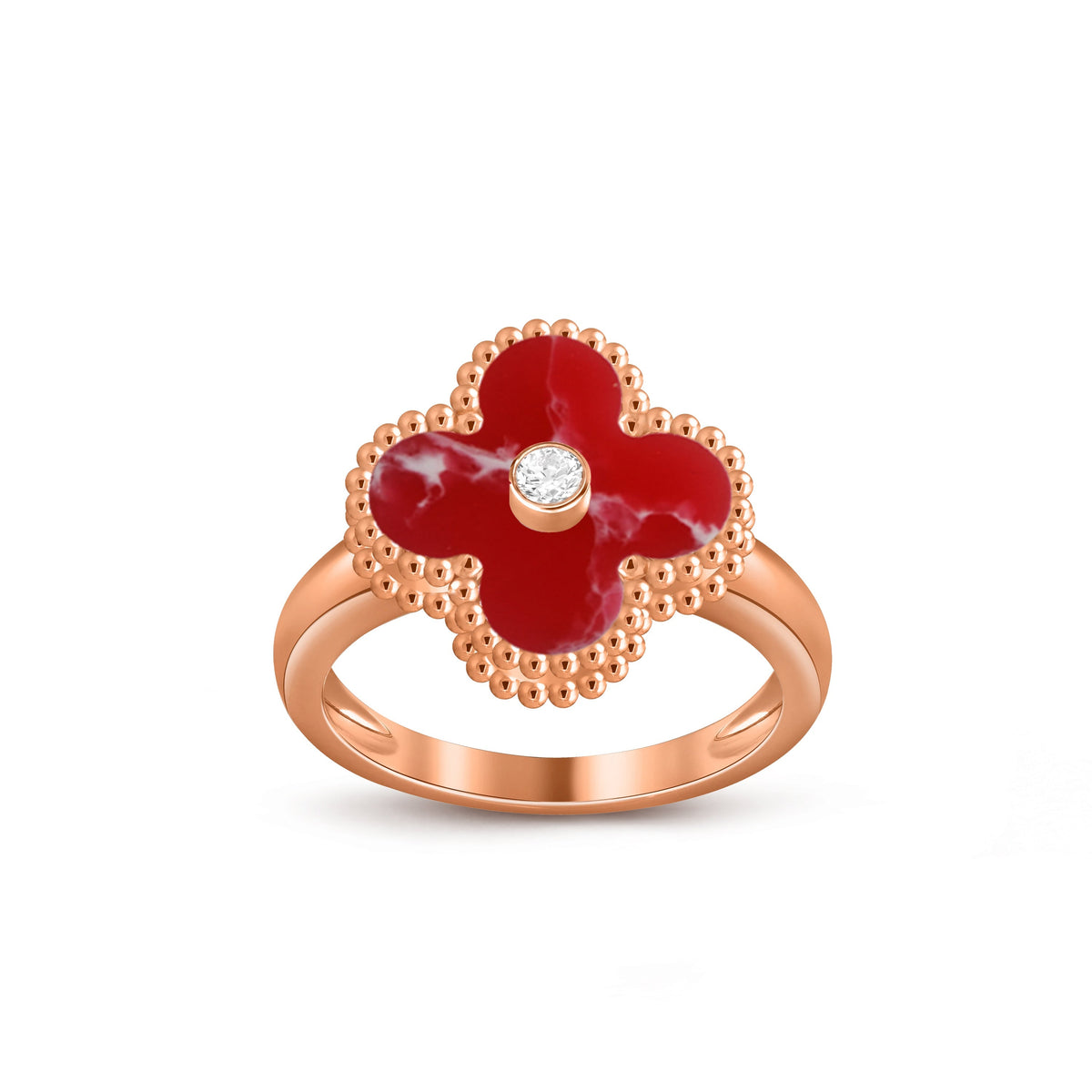 [OAKJURI Jewelry]CLOVER DIAMOND RING ROSE GOLD COLLECTION