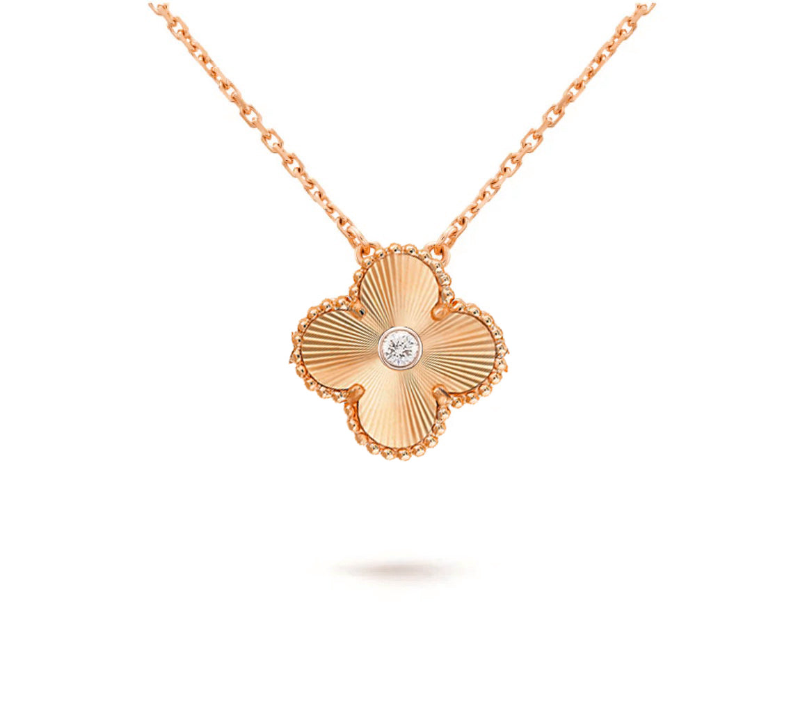 [OAKJURI Jewelry]CLOVER 15MM DIAMOND SINGLE FLOWER NECKLACE COLLECTION