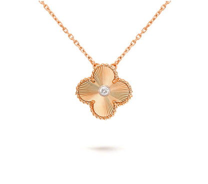 [OAKJURI Jewelry]CLOVER 15MM DIAMOND SINGLE FLOWER NECKLACE COLLECTION