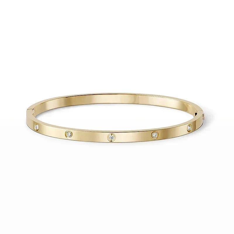 [OAKJURI Jewelry] JUSTE Diamond & LOVE Diamond Bracelet Stack Set