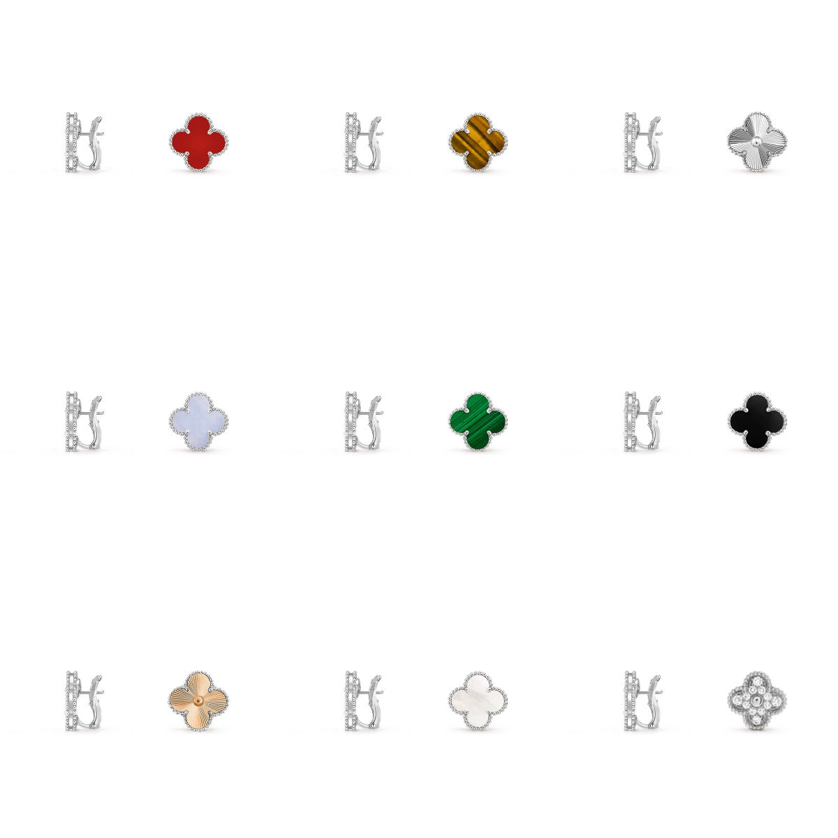 [OAKJURI Jewelry]CLOVER SILVER 15MM MOP EARRINGS COLLECTION