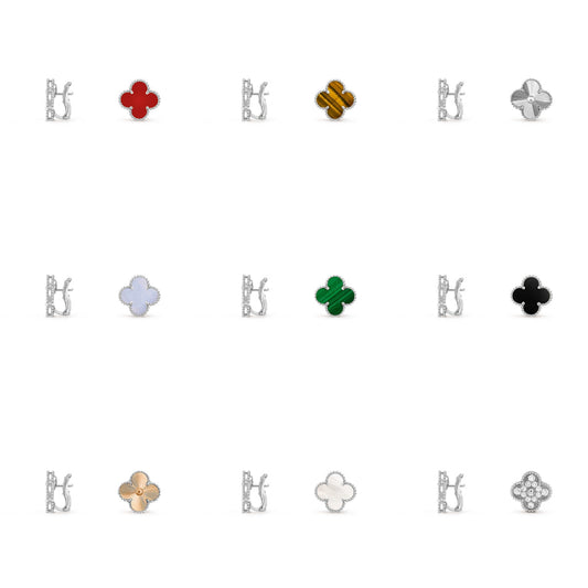 [OAKJURI Jewelry]CLOVER SILVER 15MM MOP EARRINGS COLLECTION