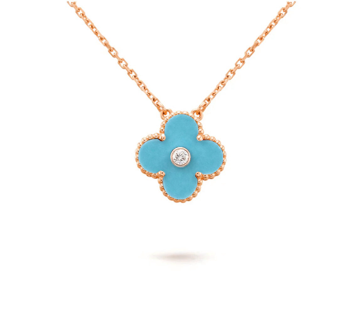 [OAKJURI Jewelry]CLOVER 15MM DIAMOND SINGLE FLOWER NECKLACE COLLECTION