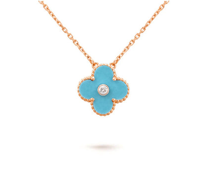 [OAKJURI Jewelry]CLOVER 15MM DIAMOND SINGLE FLOWER NECKLACE COLLECTION