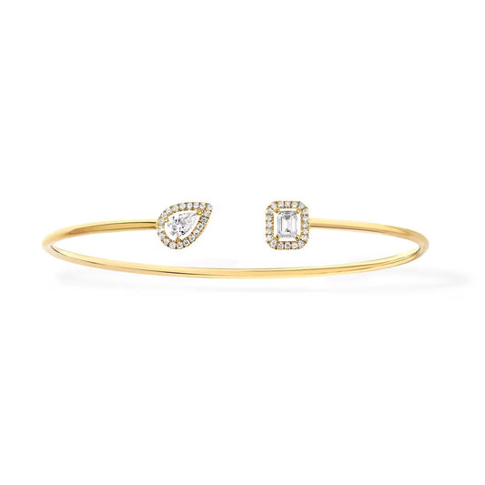 [OAKJURI Jewelry]JONC FLEX MY TWIN TOI & MOI SILVER DIAMOND BRACELET