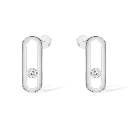 [OAKJURI Jewelry]MOVE UNO SMALL 1 DIAMOND EARRINGS