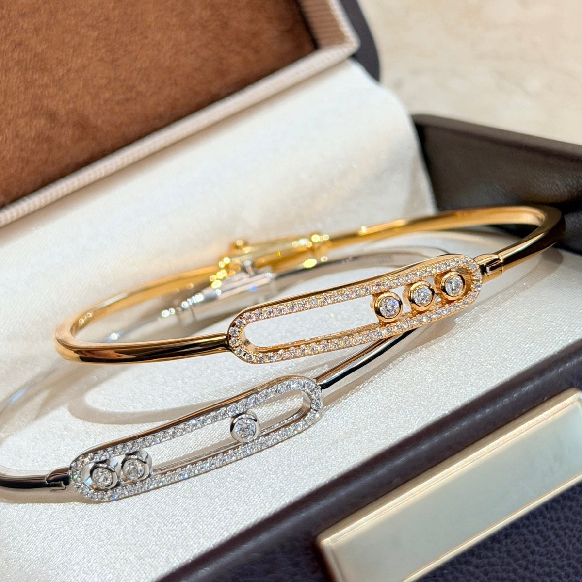[OAKJURI Jewelry]Move Pavé Diamond Bangle Bracelet M