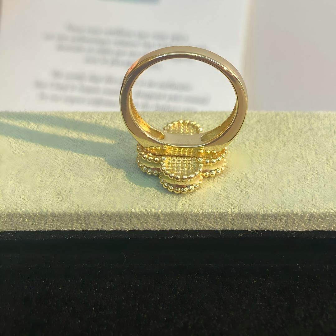 [OAKJURI Jewelry]NEW CLOVER PINK ENAMEL RINGS