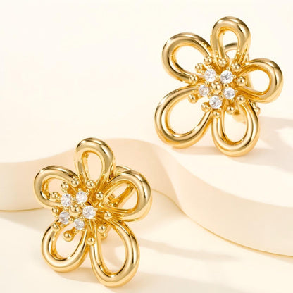 [OAKJURI Jewelry] FLOWERLACE EARRING 5 DIAMONDS