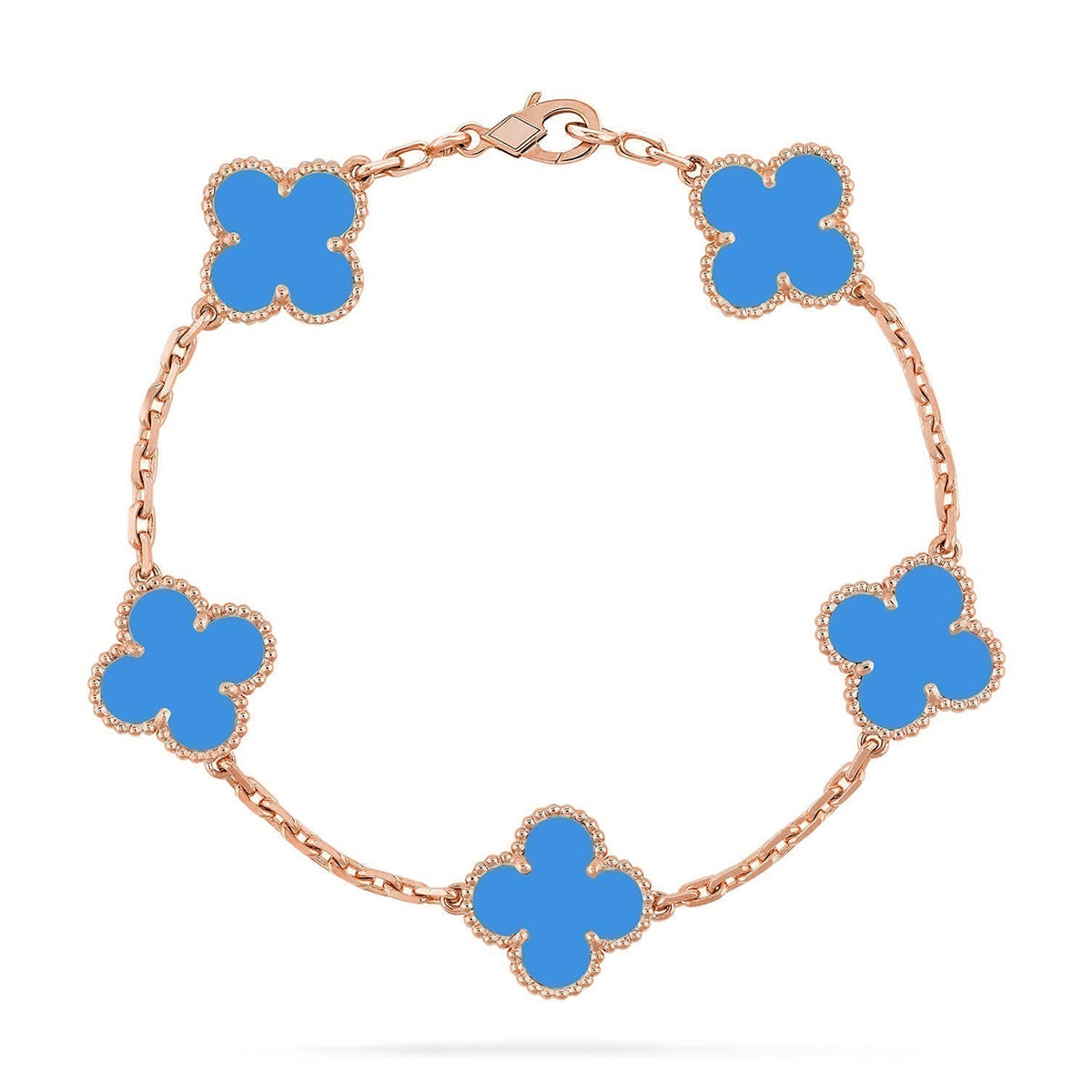 [OAKJURI Jewelry] CLOVER 5 MOTIF BLUE AGATE BRACELET COLLECTION