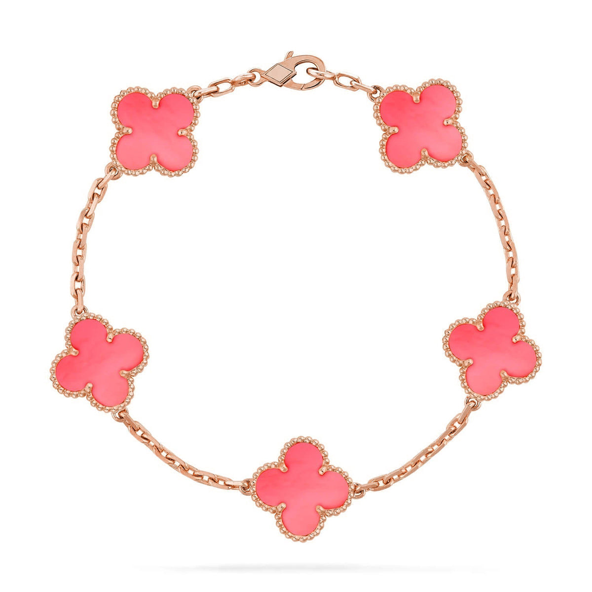 [OAKJURI Jewelry] CLOVER 5 MOTIFS  PINK MOP BRACELET COLLECTION