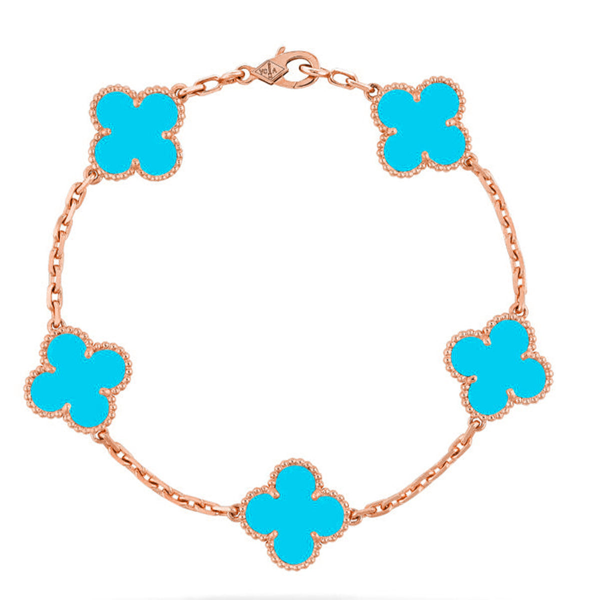 [OAKJURI Jewelry] CLOVER 5 MOTIF TURQUOISE BRACELET COLLECTION