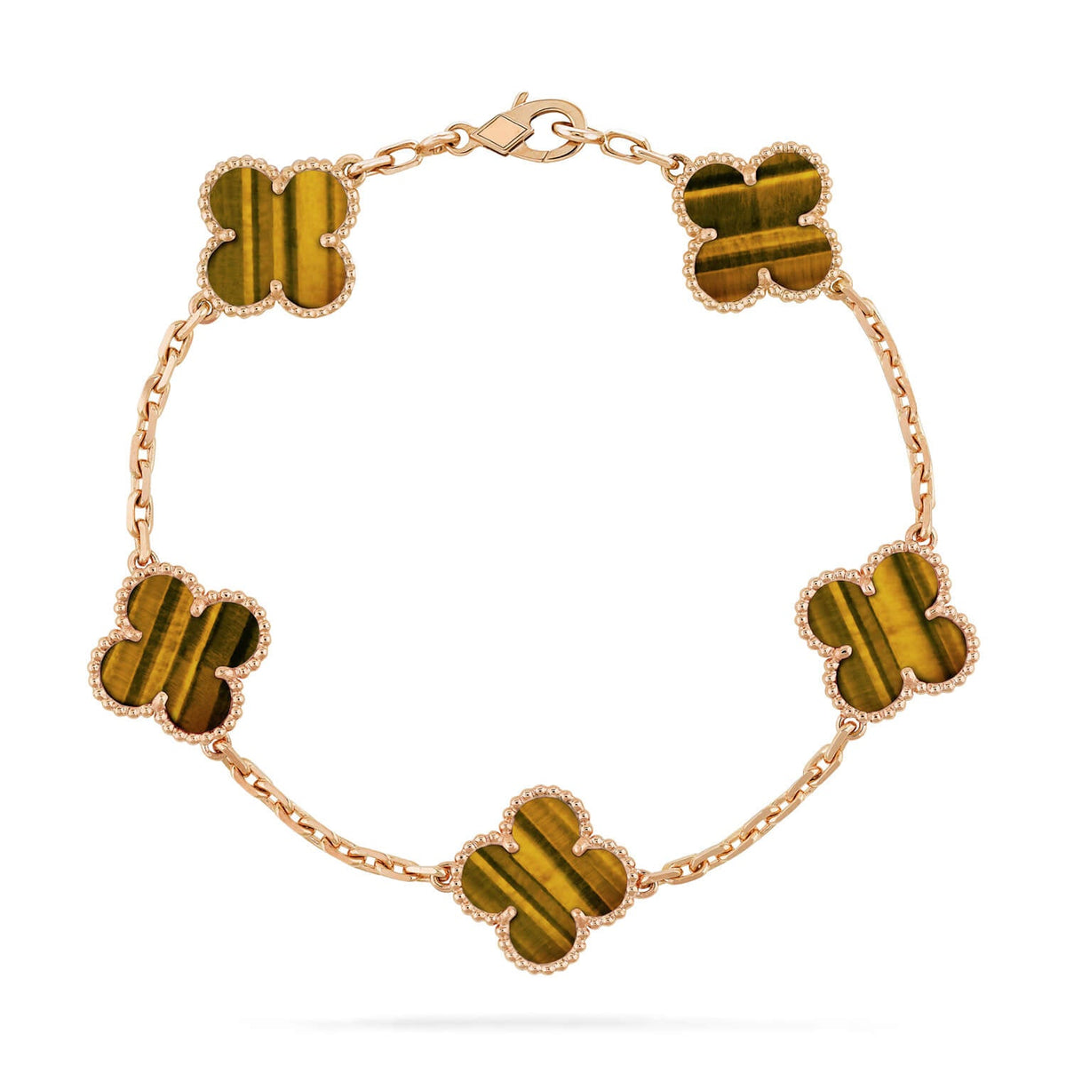 [OAKJURI Jewelry] CLOVER 5 MOTIFS TIGER EYE BRACELET COLLECTION