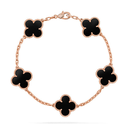 [OAKJURI Jewelry] CLOVER 5 MOTIF ONYXS BRACELET COLLECTION