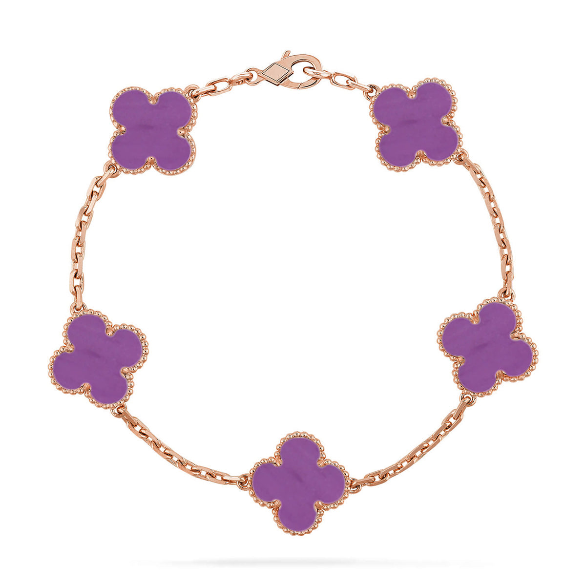 [OAKJURI Jewelry] CLOVER 5 MOTIF VIOLET BRACELET COLLECTION