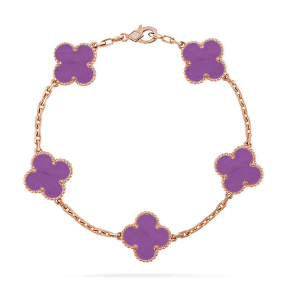 [OAKJURI Jewelry] CLOVER 5 MOTIF VIOLET BRACELET COLLECTION
