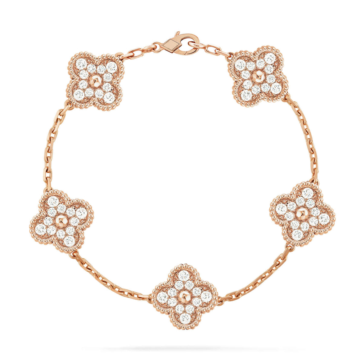 [OAKJURI Jewelry] CLOVER 5 MOTIF FULL DIAMOND BRACELET COLLECTION