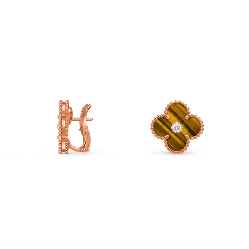 [OAKJURI Jewelry]CLOVER 15MM MOP DIAMOND EARRINGS COLLECTION