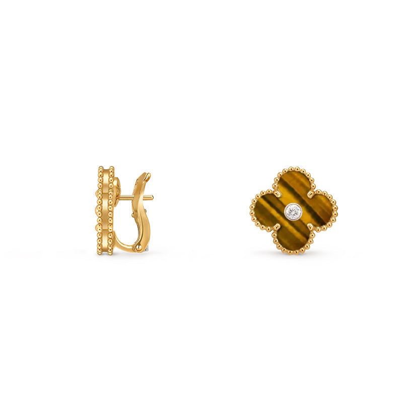 [OAKJURI Jewelry]CLOVER 15MM MOP DIAMOND EARRINGS COLLECTION
