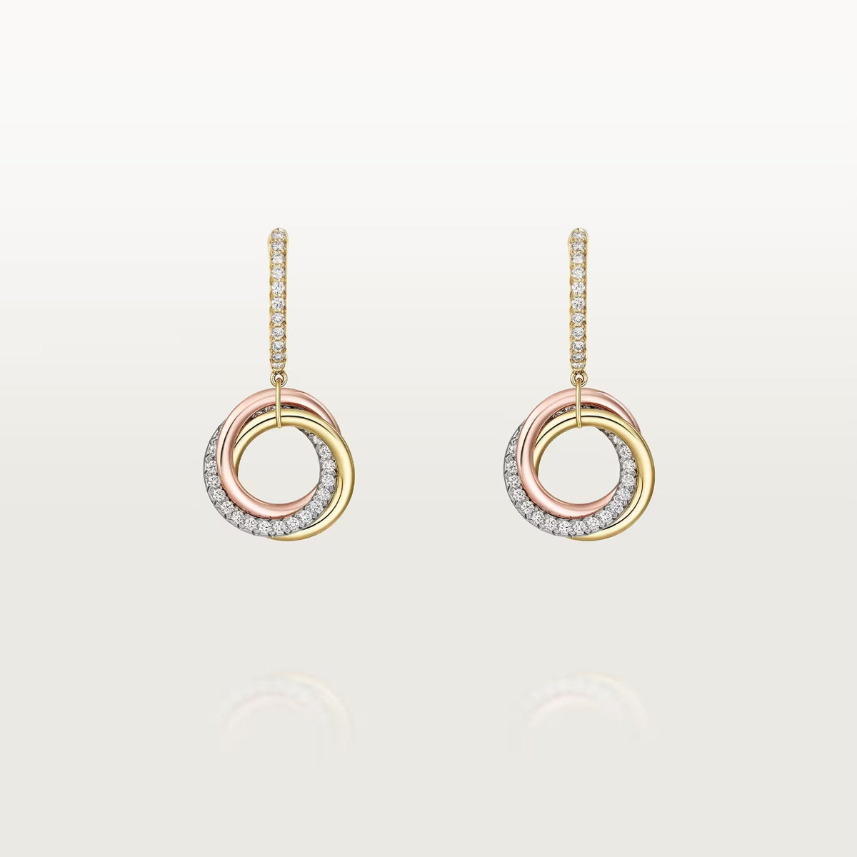 [OAKJURI Jewelry] TRINITY HALF DIAMOND  EARRINGS