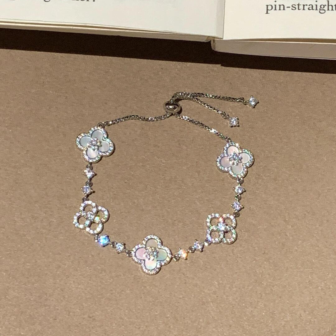 [OAKJURI Jewelry]CLOVER 5 MOTIF PINK BLUE RED WHITE BRACELET