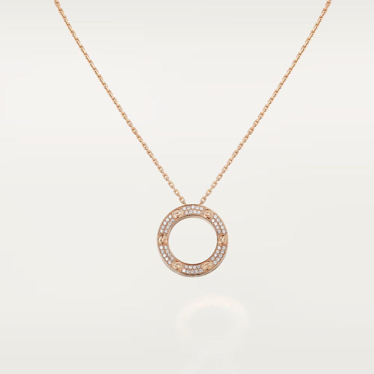 [OAKJURI Jewelry] LOVE NECKLACE 16MM  FULL DIAMOND