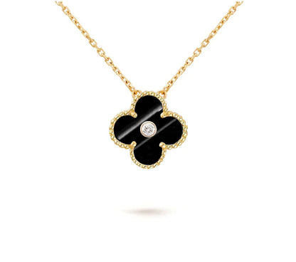 [OAKJURI Jewelry]CLOVER 15MM DIAMOND SINGLE FLOWER NECKLACE COLLECTION