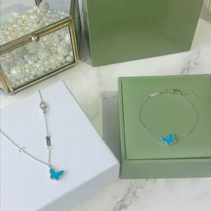 [OAKJURI Jewelry]BUTTERFLY TURQUOISE BUTTERFLY BRACELET SILVER