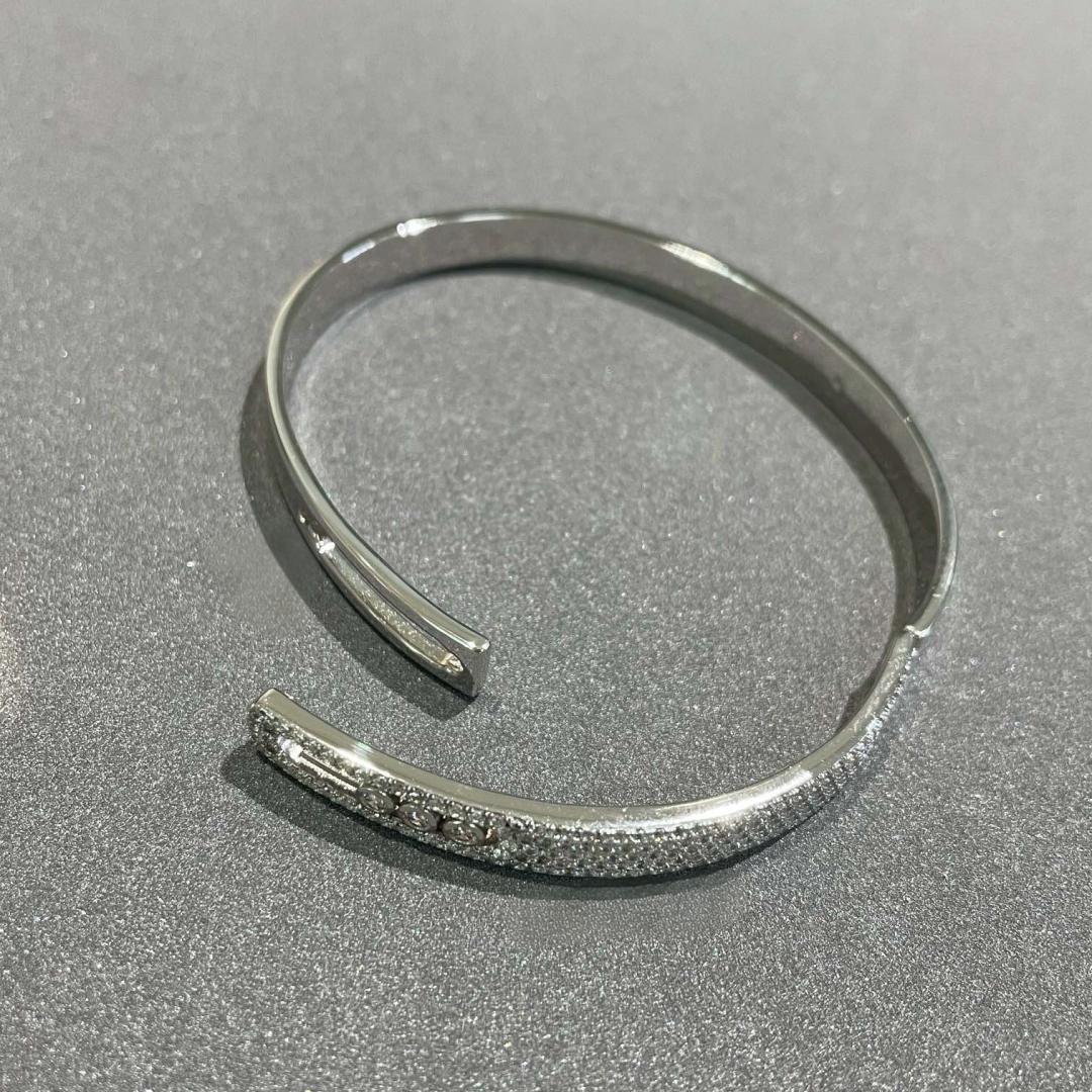 [OAKJURI Jewelry]Move Noa Rose Gold Pavé Diamond Bangle Bracelet