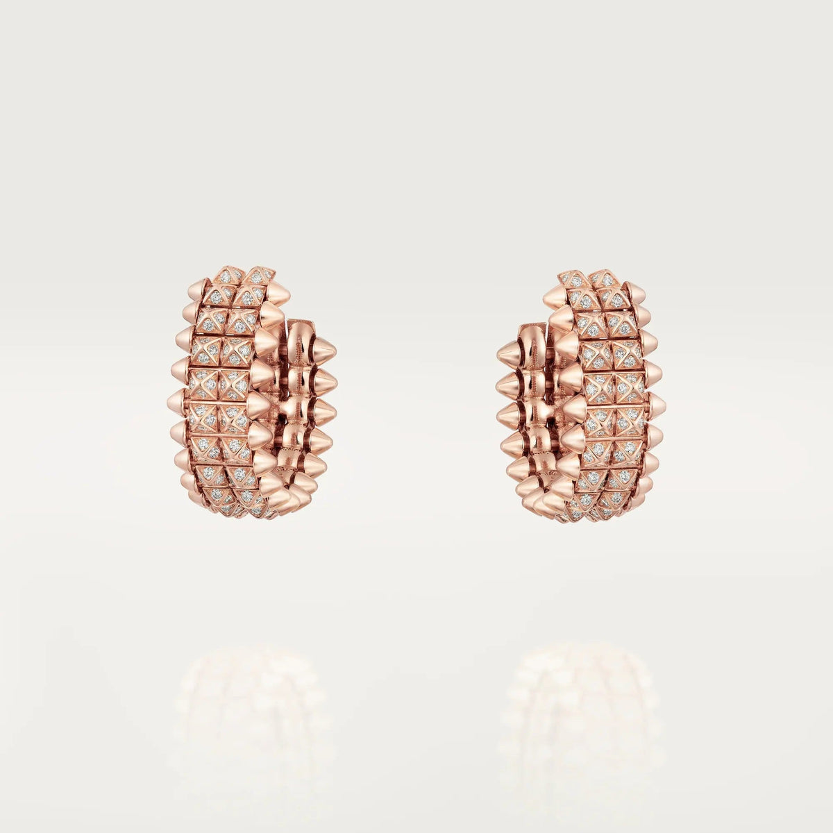 [OAKJURI Jewelry] CLASH 9.2MM FULL DIAMOND DOUBLE ROW EARRINGS
