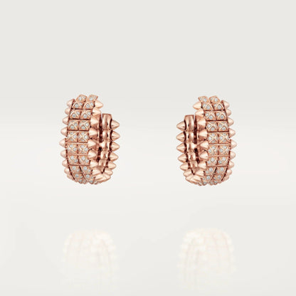 [OAKJURI Jewelry] CLASH 9.2MM FULL DIAMOND DOUBLE ROW EARRINGS