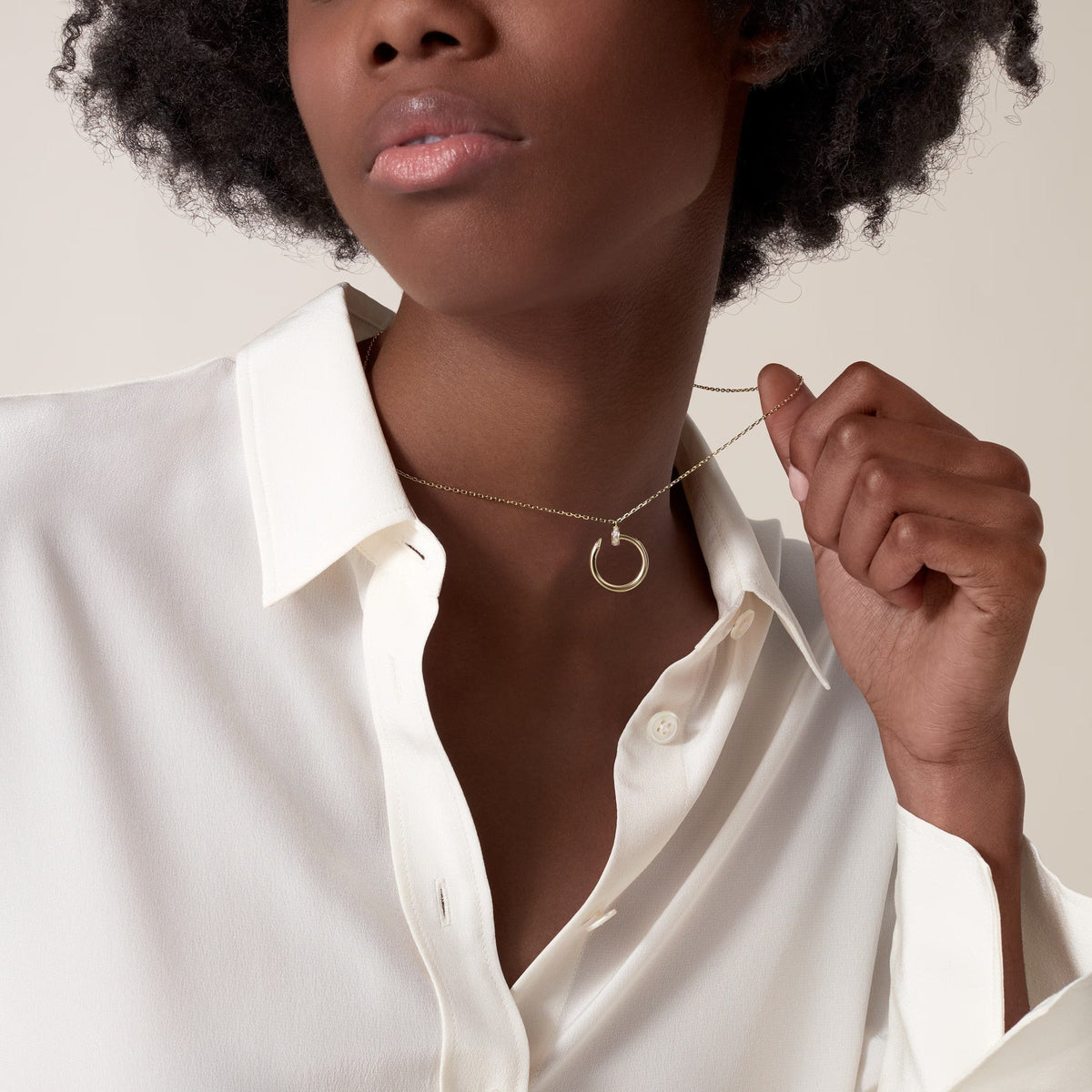 [OAKJURI Jewelry] JUSTE NECKLACE HALF DIAMOND