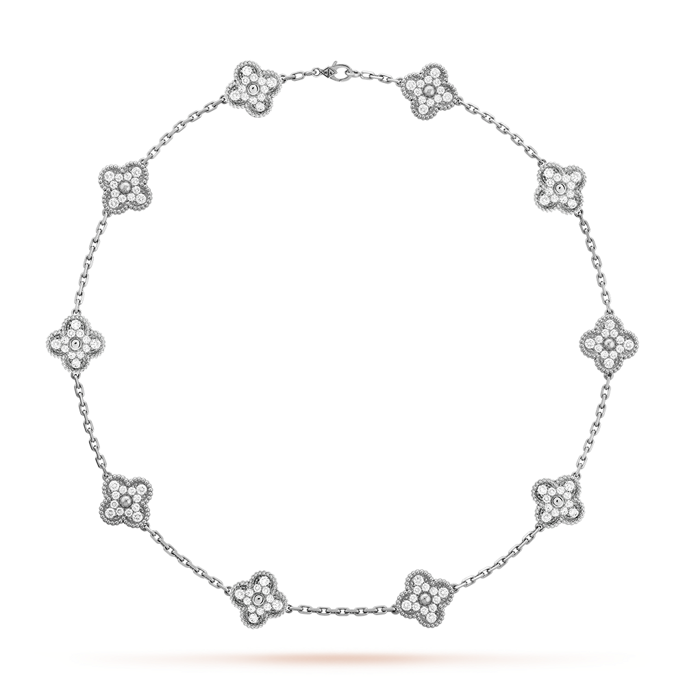 [OAKJURI Jewelry]CLOVER 10 MOTIFS DIAMOND NECKLACE