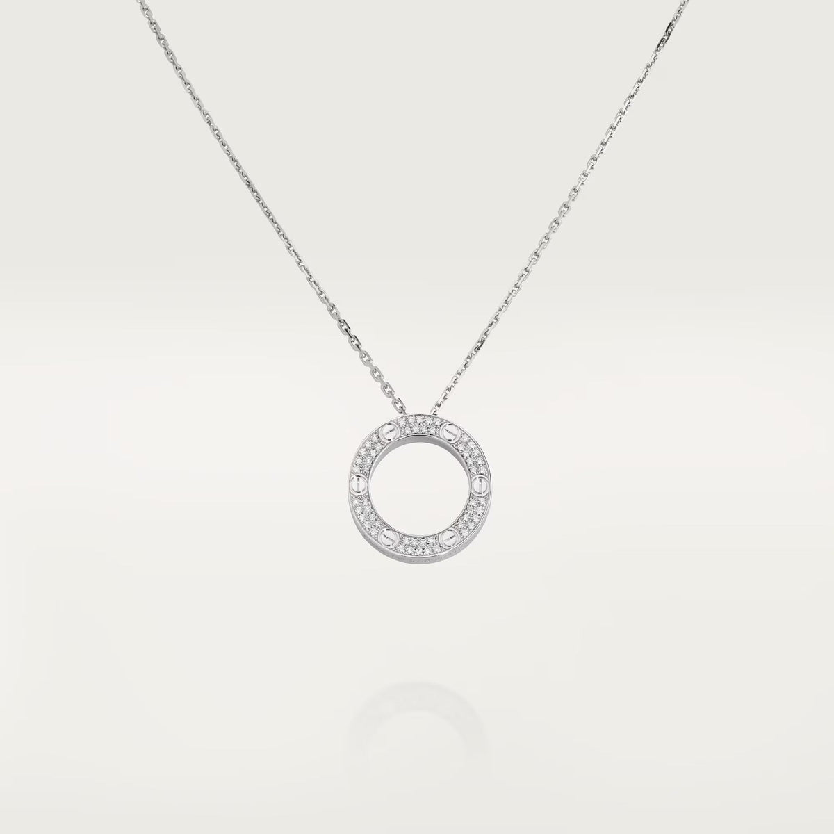 [OAKJURI Jewelry] LOVE NECKLACE 16MM  FULL DIAMOND