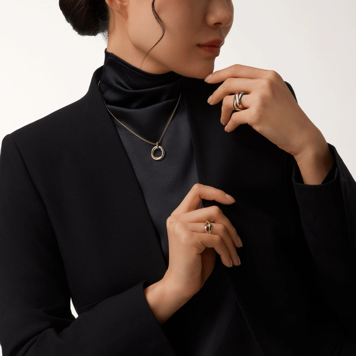 [OAKJURI Jewelry] TRINITY MEDIUM  DIAMONDS NECKLACE