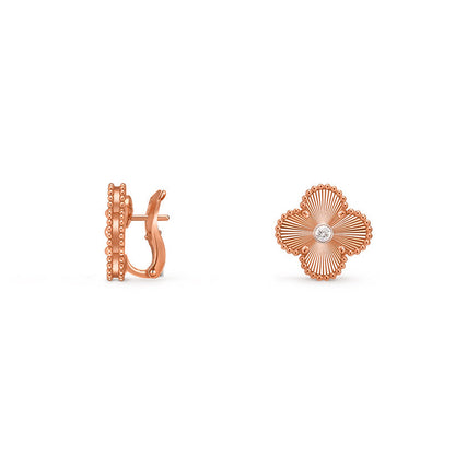 [OAKJURI Jewelry]CLOVER 15MM MOP DIAMOND EARRINGS COLLECTION
