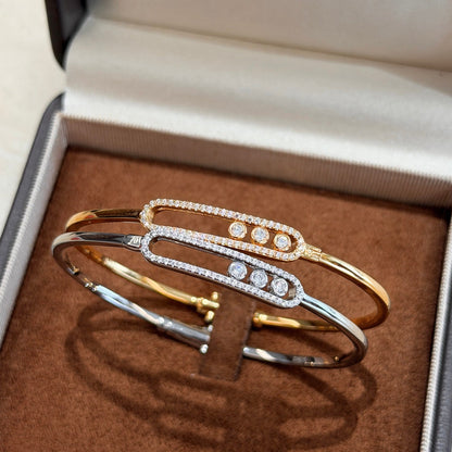 [OAKJURI Jewelry]Move Pavé Diamond Bangle Bracelet M