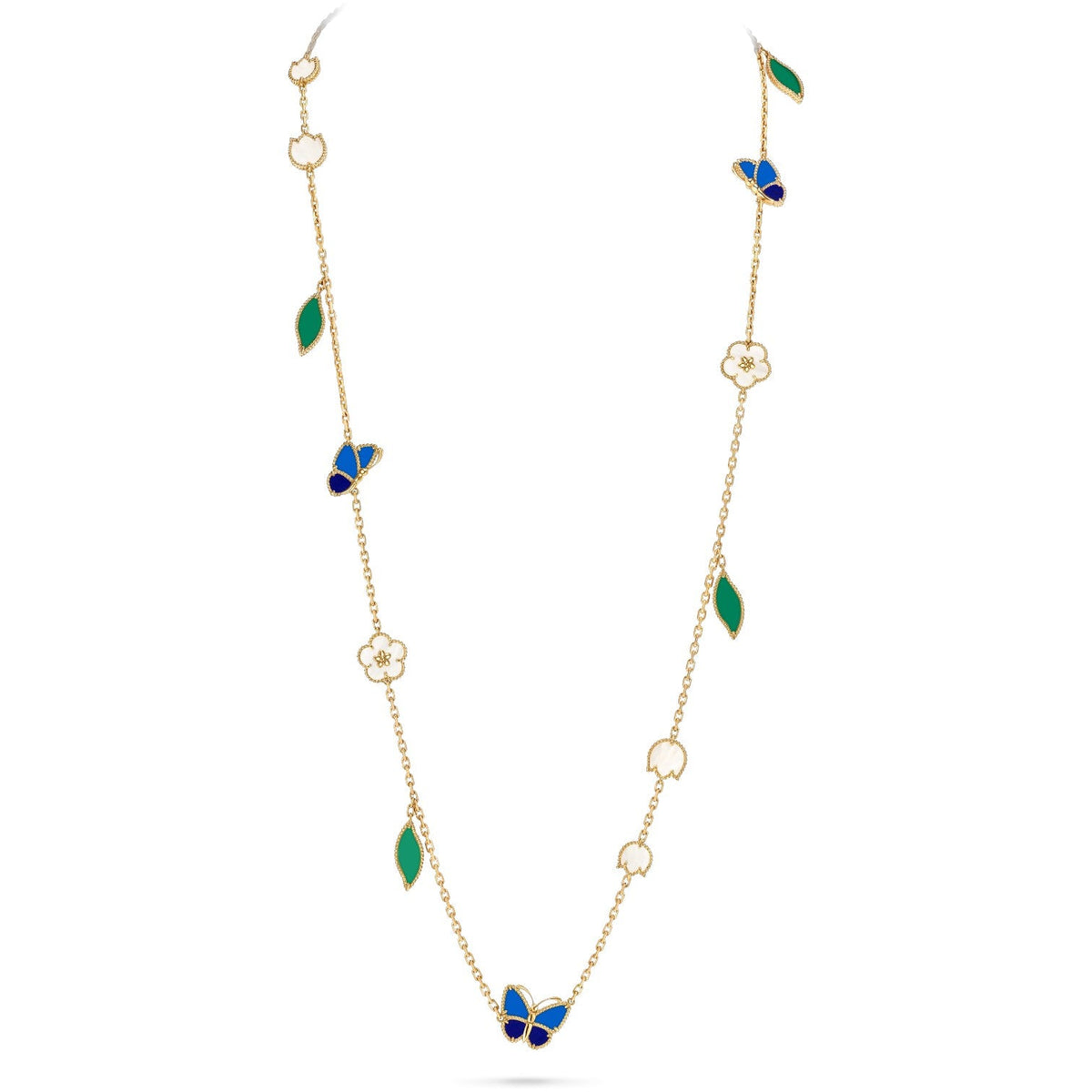 [OAKJURI Jewelry]LUCKY SPRING BUTTERFLY 15 FLOWER NECKLACE