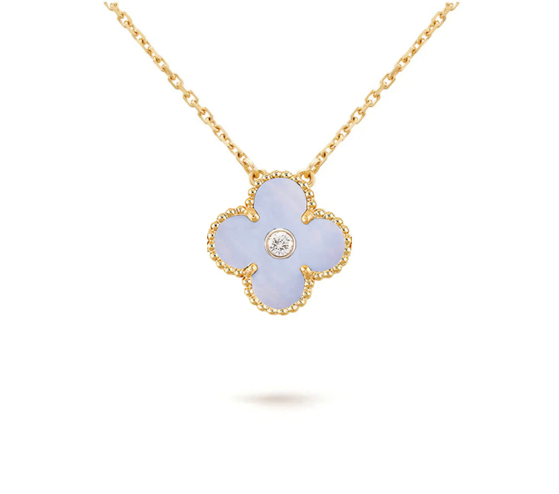 [OAKJURI Jewelry]CLOVER 15MM DIAMOND SINGLE FLOWER NECKLACE COLLECTION