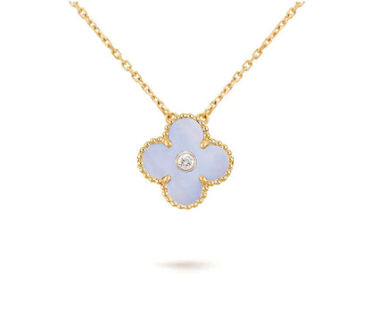 [OAKJURI Jewelry]CLOVER 15MM DIAMOND SINGLE FLOWER NECKLACE COLLECTION